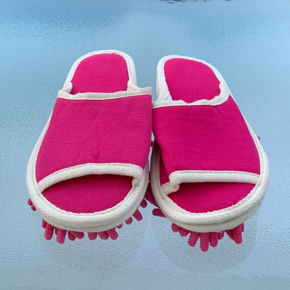 Pink and White Women's Slippers